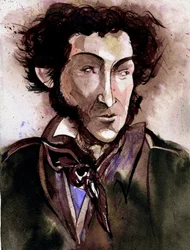 Alexander Puschkin - Karikatur des russischen Dichters und Schriftstellers